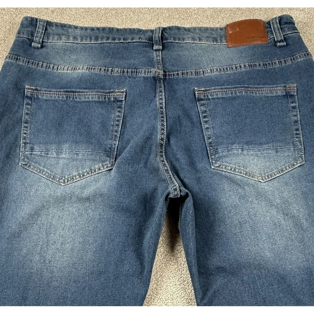 Hudson And Barrow Jeans Mens 40x30 NYC Slim Straight Stretch Medium Wash Blue